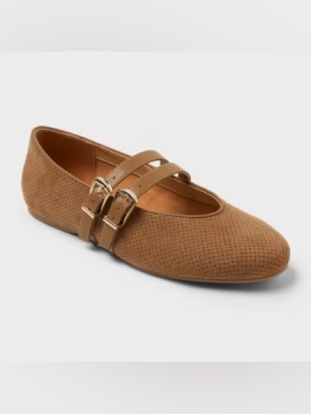 NWT A New Day Henrietta Double-Strap Mary Jane Ballet Flats Taupe Women’s 8.5